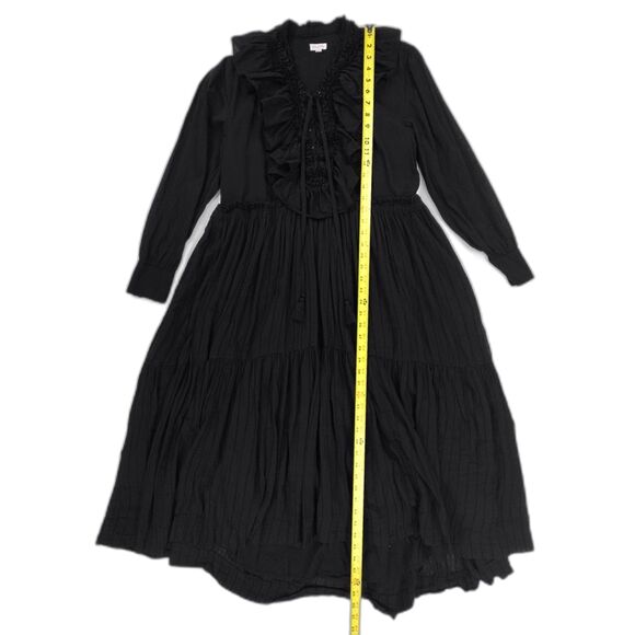 ANTHROPOLOGIE Pilcro Ruffled Tiered Midi Dress Witchy Cottagecore Boho French - Picture 6 of 13